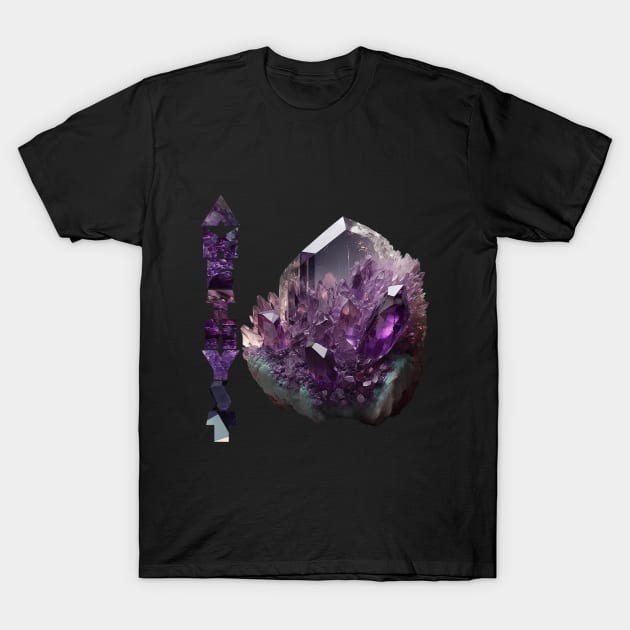 Magic Crystals - Amethyst T-Shirt by The Symbol Monger